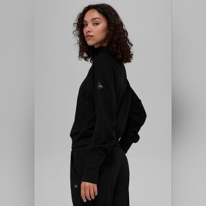 Alo Yoga Set Waffle Weekend Escape Black Mock Neck Jogger Small